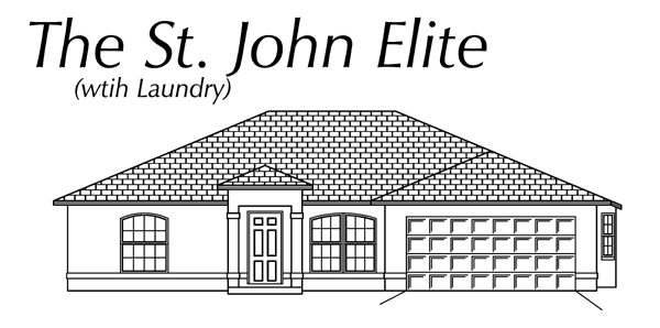 The St. John Elite - with Laundry front elevation - click to view larger image in new window