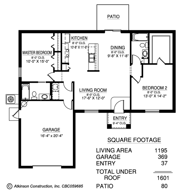 The St.James 2BR
 floor plan - click to view larger image in new window