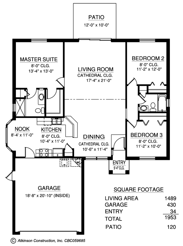 The St.John floor plan - click to view larger image in new window